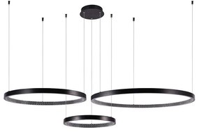 LED Luster na lanku 3xLED/19W/230V 3000K čierna