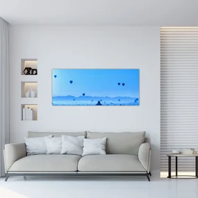 Obraz - Balóny nad krajinou (120x50 cm)