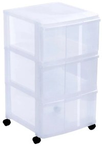 Úložný box s 3 zásuvkami, transparentný, ORGAMIX MAXI