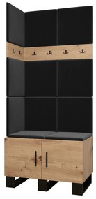 Predsieňová zostava Amanda 11 (dub artisan + čierna). Akcia -18%. Vlastná spoľahlivá doprava až k Vám domov. 1085951