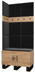 Predsieňová zostava Amanda 11 (dub artisan + čierna). Akcia -6%. Vlastná spoľahlivá doprava až k Vám domov. 1085951