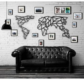 Nástenná kovová dekorácia Map, 60 × 130 cm