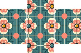 Obraz - Retro vzor s kvetmi (90x60 cm)