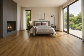 Beauflor, PVC podlaha - lino Quintex Gambela Oak 669D, na mieru, šíře 4m,5m, hnedá, filc, chodba / predsieň