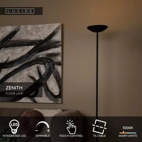 Lucide 19791/20/30 - LED Stmievateľná stojacia lampa ZENITH LED/20W/230V čierna