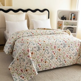 Prehoz na posteľ HERBALIS krémový Rozmer: 170 x 210 cm