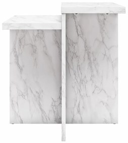 Biely konferenčný stolík v dekore mramoru 56x56 cm Brielle – CosmoLiving by Cosmopolitan