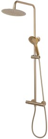 Rea Vincent, sprchový set s termostatickou batériou a dažďovou hlavicou 25cm, zlatá matná, REA-P6602