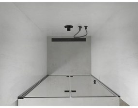 Mexen Lima, skladacie sprchové dvere do otvoru 90 x 190 cm, 6mm číre sklo, čierny profil, 856-090-000-70-00