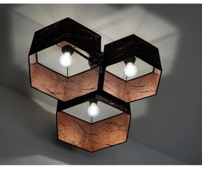 Duolla - Prisadený luster ROLLER TRIO HEX 3xE27/15W/230V čierna/medená