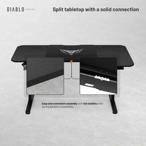 Výškovo Nastaviteľný Stôl Diablo X-Tensio 1600 Čierny