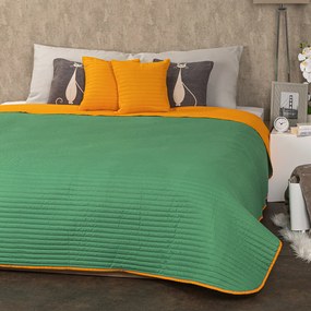 4Home Prehoz na postel Doubleface oranžová/zelená
