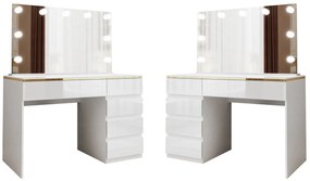 TOALETNÝ STOLÍK NESSIE ELITE 2 BIELY LESK + ZLATÝ