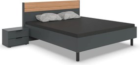 Posteľ Rotterdam 180x200 cm, grafit/dub artisan