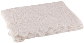 Biely bavlnený háčkovaný krajkový obrus Lace white - 200*135cm