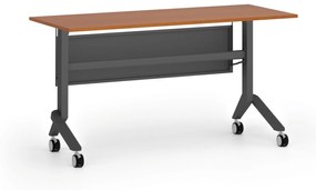 Mobilný stôl PRIMO MOVE, 1400 x 600 mm, čierna podnož, čerešňa