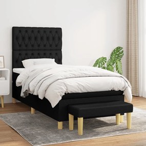 Boxspring posteľ s matracom čierna 100x200 cm látka 3137375