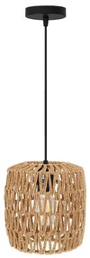 Závesná lampa La Belle Boho V čierna/hnedá