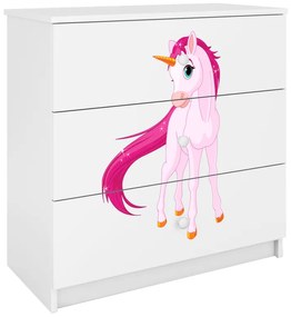 Komoda Babydreams 80 cm jednorožec biela