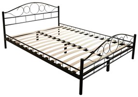 Kovová posteľ Mirioda, Rozmer postele: 160x200, Farba: čierna