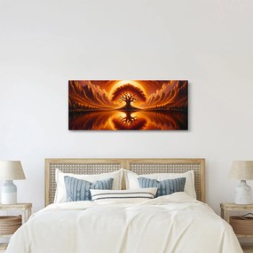 Obraz – Strom v krvavom slnku (120x50 cm)