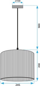 Toolight BOHO, stropné svietidlo s priemerom 25cm 1xE27 APP1323-1CP, čierna-hnedá, OSW-02410