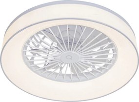 Stropný ventilátor biely so hviezdnym efektom 47cm vrátane LED stmievateľný s diaľkovým ovládaním - Emily
