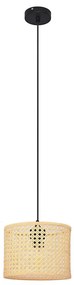 Luster na lanku ALBA 1xE27/15W/230V pr. 20 cm ratan/čierna