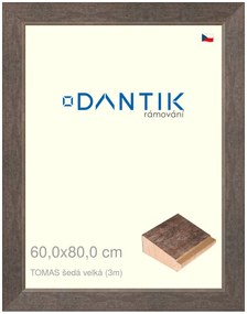 DANTIK rám na obraz 60x80 | TOMAS šedá velká (Plexi Čiré)