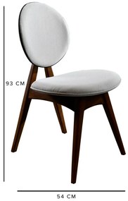 Súprava jedálenských stoličiek Touch Cream and Walnut, 2 ks