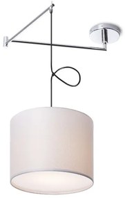 BROADWAY | závesná lampa s ramenom biela chróm