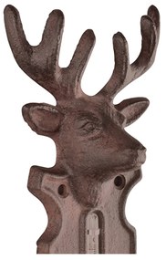 Nástenný teplomer Deer, 22x9,5 cm, liatina, hnedá