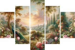 Obraz - Pávy v záhrade (150x105 cm)
