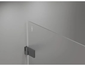 Mexen Lunar-B, výklopný sprchový kút ľavý 90 x 70 cm, 8mm číre sklo, grafitový profil, 832-090-070-95-00-L