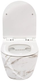 Rea Carlos Slim Lava Shiny, závesná WC misa Rimless 49,5x37x35,5 cm, imitácia kameňa, REA-C0536