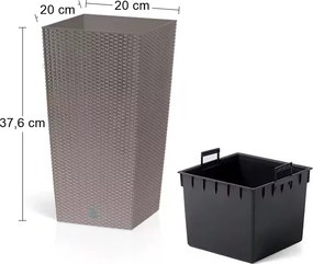 Plastový kvetináč DRTS200 20 cm - mocca