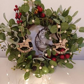 DECOLED Drevená závesná dekorácia, kôň, 7 x 7 cm