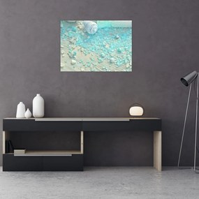 Sklenený obraz - Prímorská atmosféra v tyrkysových odtieňoch (70x50 cm)