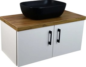 Comodo Kúpeľňová skrinka pod doskové umývadlo Agria II W 80-HD - biela/zlatý dub