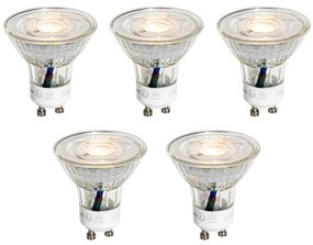 Sada 5 čírych LED žiaroviek GU10 50mm 3W 230 lm 2700K