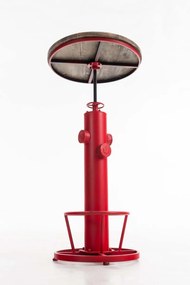 Kovový barový stôl Ruhr v industriálnom štýle - Červená