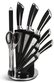 8 dielna sada nožov v otočnom stojane v čiernej farbe