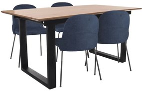Snsp - Sada: Stôl Grand + 4 jedálenské stoličky Bella Black