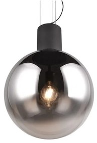 Čierne LED závesné svietidlo so skleneným tienidlom ø 50 cm Cipallone – CINQUE