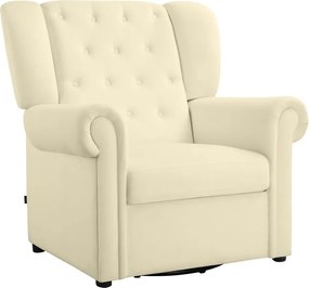 Biele zamatové hojdacie chesterfield kreslo Lillyse – Støraa