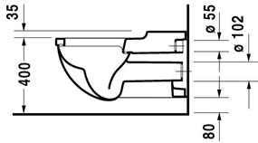 Duravit Starck 3 - Závesné WC 360x700 mm, biela 2203090000