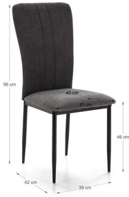 Čierne jedálenské stoličky v súprave 4 ks Holly – Marckeric