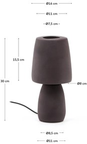 Tmavohnedá stolová lampa (výška 30 cm) Tandy – Kave Home
