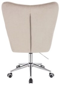 LuxuryForm DESIGN Kreslo AURORA VELUR na striebornej podstave s kolieskami - latte