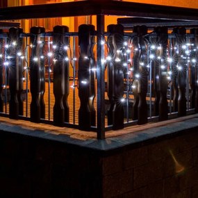 DECOLED Sada LED svetiel pre dom, 9+1 zdarma, LED biela s bleskom, čierny kábel